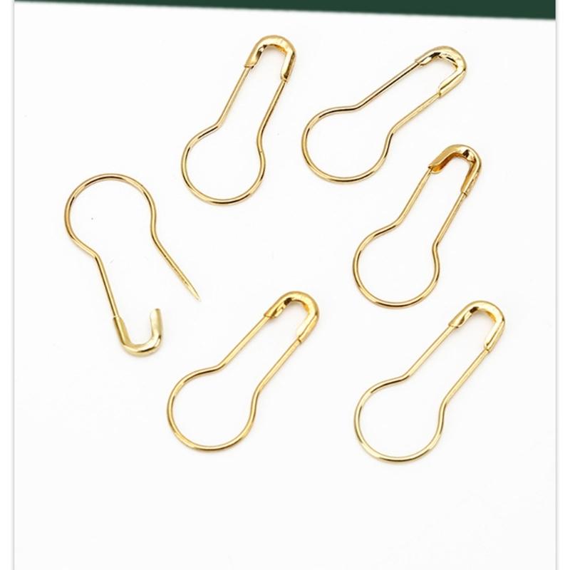 1000Pcs Gourd Shape Safety Pin Metal Knitting Locking Marker Clip Clothing Label Fastener Pin for Stitching Sewing Craft