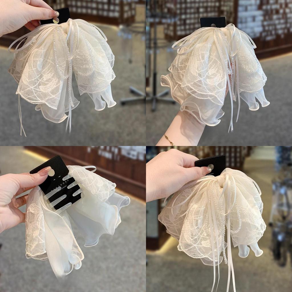 Butterfly Hair Clip With Lace For Women Spring 2025 Handmade Fashion Accessory