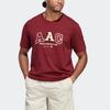 Adidas Originals Trefoil Logo Print Crew Neck Short Sleeve T-Shirt Men Tops Burgundy IC8373