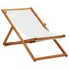 Day and Night - Day and Night Folding Beach Chair Solid Eucalyptus Wood and Cream Fabric