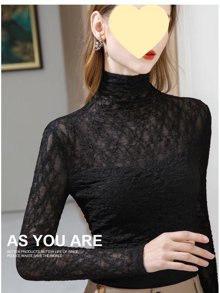 2025 Spring Women's Plus Velvet Turtleneck Innerwear Shirt - No Lace, New Casual Style