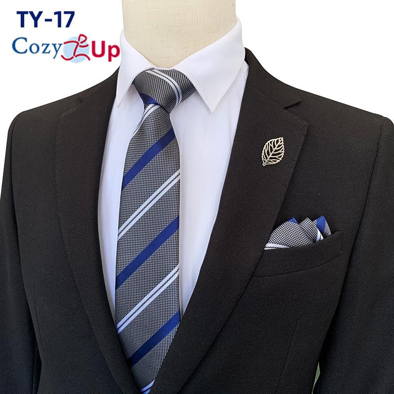 Men Two-piece Tie Set Stripe Necktie  Business Fashion Handkerchief Paisley