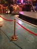 Stainless Steel Concierge Queue Post with Gold and Silver Lanyard