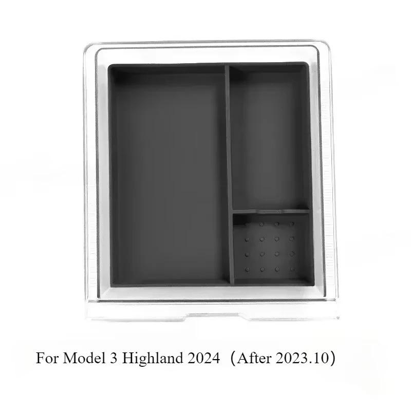 For Tesla Model 3 Highland Center Console Eyeglasses Storage Case Armrest Organizer Transparent Case Car Interior Accessories