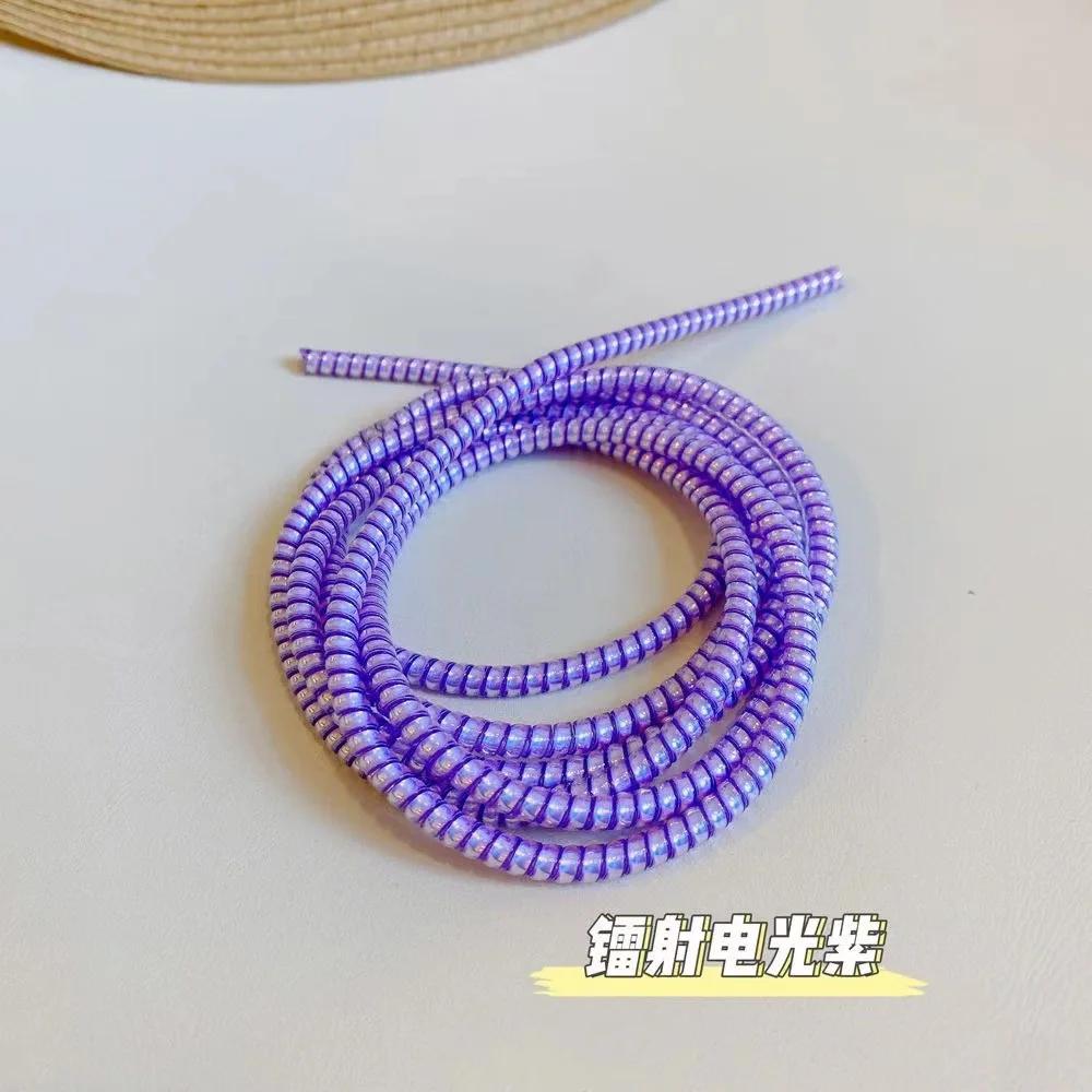 1.4M Colorful Spiral Charger Cable Cord Protector Universal Wrap Data Line Decoration Winder For iPhone Samsung Huawei Xiaomi