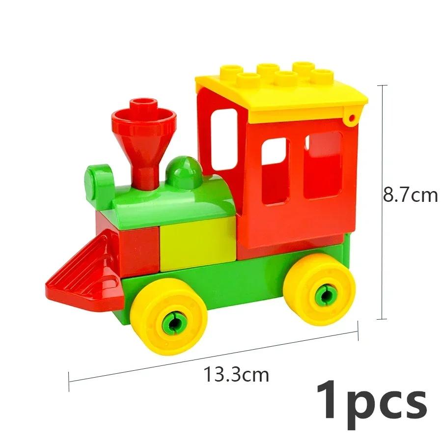 City Train Car Transport Accessorie Straight Curved Uphill Rail Constructing Block Big Dimension Track Railway Brick Compatible Duploes