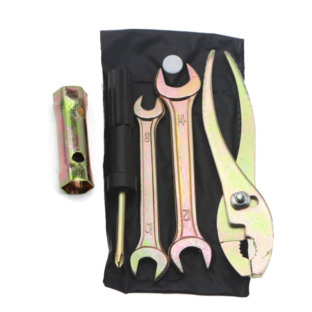 5Pcs Motorcycle Spark Plug Spanner Wrench Socket Tool Kit Aluminum Alloy Repair Pliers Wrenches Screwdrive with Storage Bag