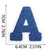 7cm White Background Royal Blue Text Embroidered Letter Patch for Bags & Decor