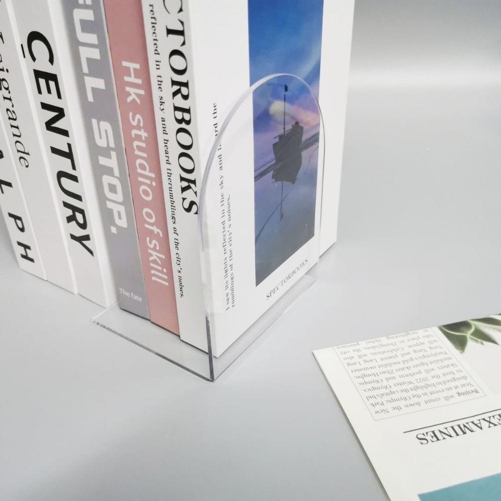 2PCS acrylic L-shaped book in the same color solid color transparent book baffle desktop fixed book