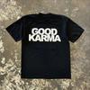 2026 Summer Fashion Womens Hiphop Streetwear Tees Oversized Letter Print Good Karma Oneck Loose Tshirt Cute Womens Top