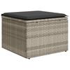 Vidaxl 9-Cz. Garden Furniture Set, Cushions, Light Grey Poly Rattan