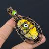Bumblebee Jasper & Green Evil Eye Pendant, 999 Copper Wire Wrapped Gemstone Jewelry, Handmade Pendant, For Mother Day