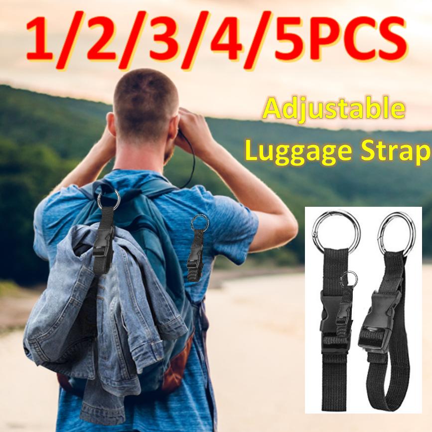1-5PCS Travel Luggage Fixed Strap with Release Buckle Backpack External Strap Portable Add Bags Luggage Strap Belt Jacket Holder