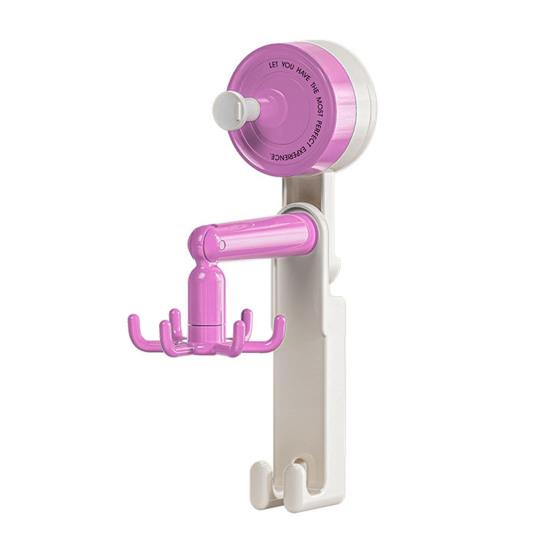 

6-Claw Suction Cup Hook 360-Degree Swivel Hook No Drilling Adhesive-free Removable Hook for Home Wall Kitchen Bathroom розовый