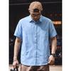 Old Money Style Linen Shirt Men's Short-Sleeved Summer Thin Loose Jacket Foreign Trade Men's Casual Cotton and Linen White Shirt