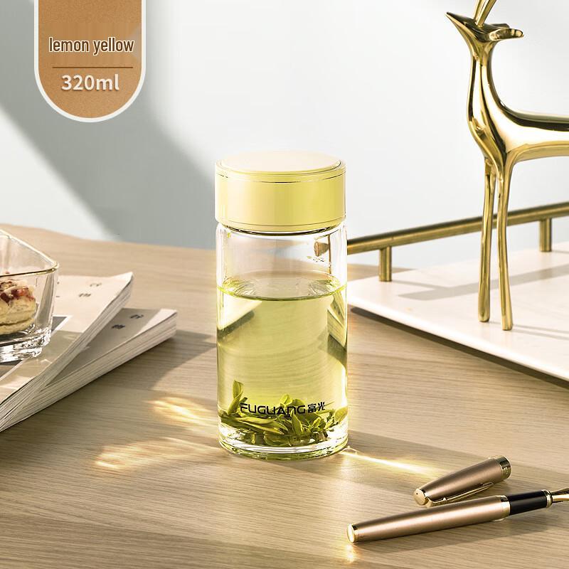 Fuguan Insulated Glass Water Bottle