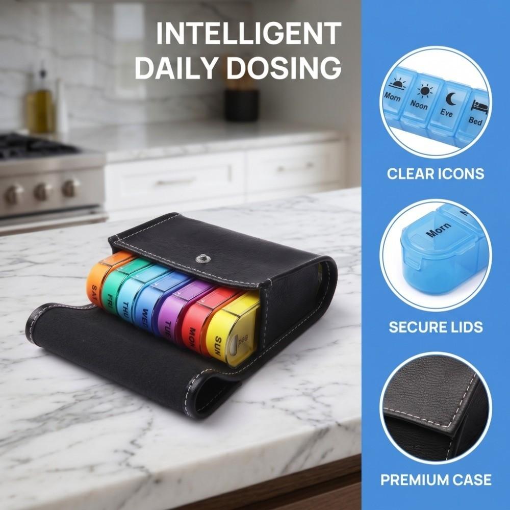 Portable Design Pill Organizer 28 Grids 7 Day Pill Case Travel Pill Organizer Travel Use
