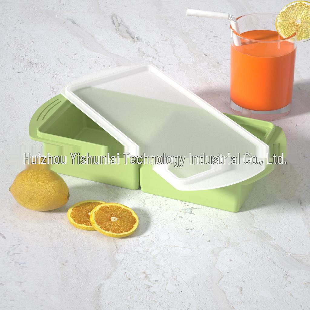 Silicone Ice Cube Tray with Lid: 4-Grid Frozen Soup & Food Storage Box