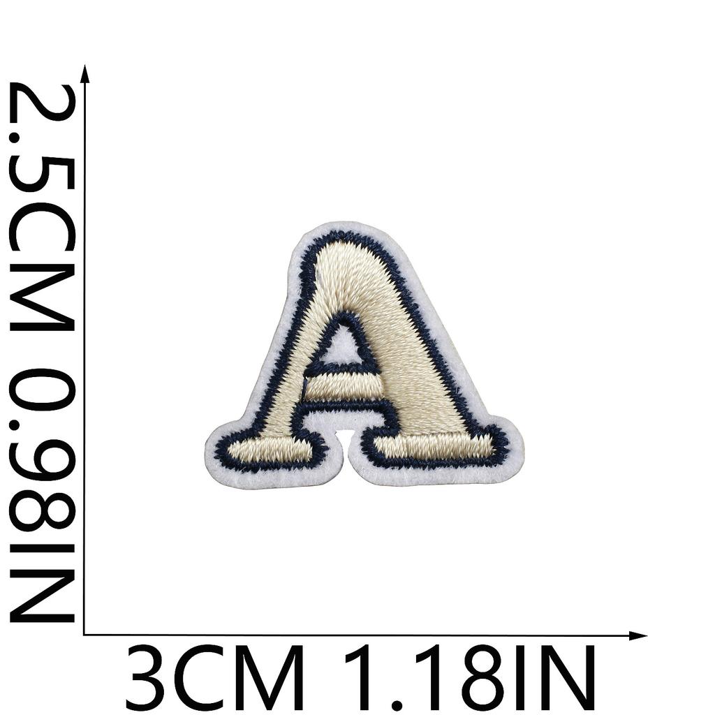 Mini Pegatina de Tela Bordada con Alfabeto Inglés Tamaño Pequeño DIY para Bolso Cambiante Parche Decorativo Pegatina Etiqueta Bordada por Computadora Número