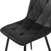 Chaises de salle à manger - MUVOE - Lot de 4 - Velours Noir - Design Contemporain - Rembourrées