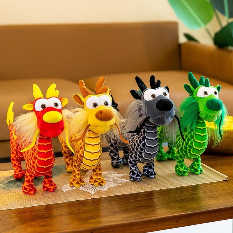 New Year Mascot Doll Cartoon Twelve Zodiac Signs Dragon Rabbit Ox Doll Activity Gift Plush Toy