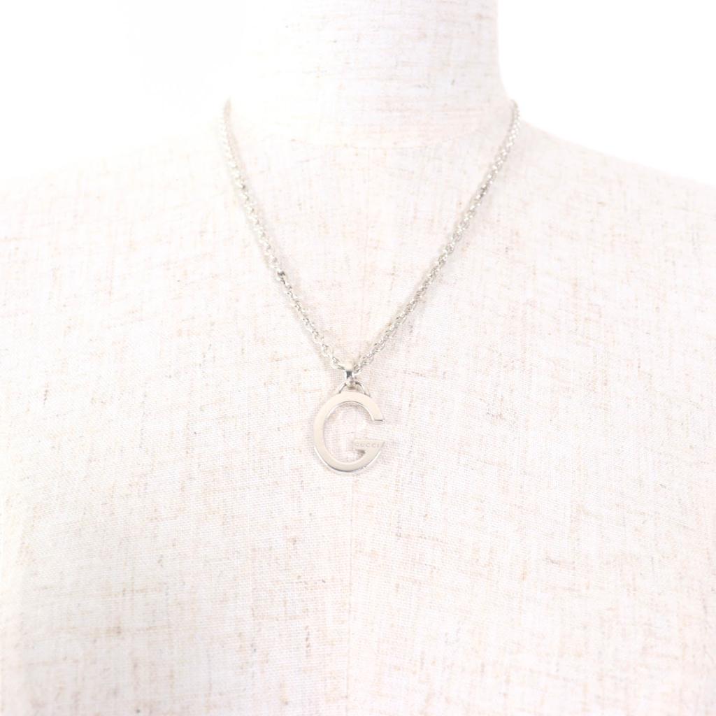 Very Good GUCCI Necklace G Logo Pendant Silver AG925 Women 233936 Used