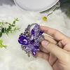 Elegant Vintage-Inspired Rhinestone Brooch Pin - Luxury Floral Design for Women's Suits & Coats, Shiny, Badges, Corsages