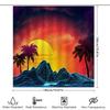 Vibrant Retro Sunset Geometric Palm Tree Shower Curtain For Home Decoration Bathroom Decor Modern Artistic Customizable Size