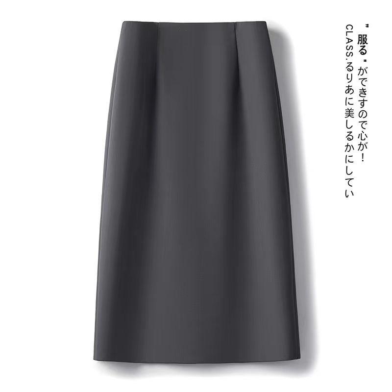 In Stock, Spring and Autumn Temperament Skirt for Women, High Waist and Thin, Split A-shaped Medium and Long Skirt, High-end Drape Suit Skirt