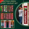 New Arrival! 30*180cm Christmas GreenGhost Couplets - Polyester,Durable& Eye-catching Design For Home & Cafe Decoration.