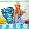 Tapete para Cadeira de Sol de Praia Tecido Oxford Impermeável para Tomar Sol Reclinável com Bolso Ângulo de Inclinação Ajustável Portátil Dobrável Tapete de Bronzeamento