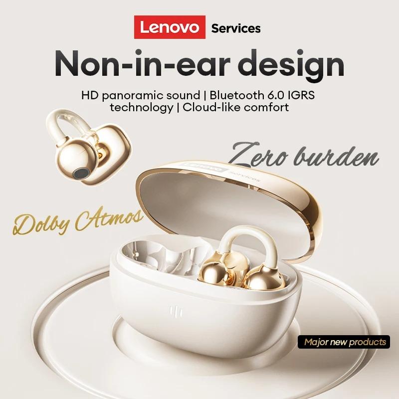 Original Lenovo RS103 Wireless Bluetooth 6.0 Ear Clip Earphones 360° Surround Sound Headphones Meetings Travel Exercise Headset