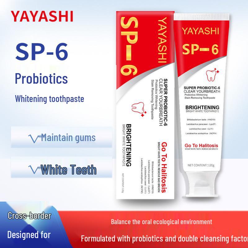 Hot Douyin SP-4 Probiotic Whitening Toothpaste: Freshens Breath, Reduces Yellow Stains, Family Pack 120g