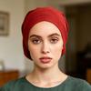Headscarf Inner Hat Mercerized Cotton Soft Breathable Sweat-Wicking Base Hat High Elasticity No Pilling Fading Headscarf Liner