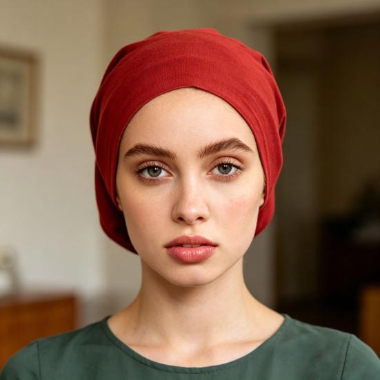 Headscarf Inner Hat Mercerized Cotton Soft Breathable Sweat-Wicking Base Hat High Elasticity No Pilling Fading Headscarf Liner