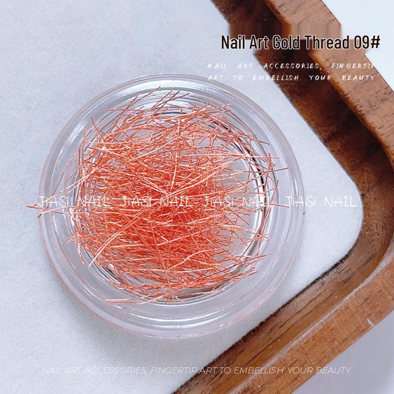 Japanese Nail Art Fine Line Glitter Thread: 14 Mixed Colors in Gold & Silver