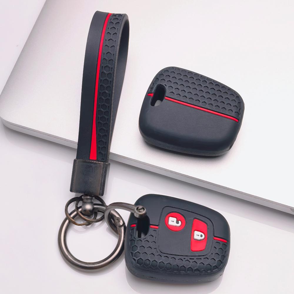Anti Slip Car Key Protector for Peugeot 107 207 307 407 206 306 406 Citroen C1 C4 C2 C3 with Keychain Anti Scratch Shockproof Key Shell Accessory