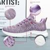 Sapatos Femininos Outono Novo Tricô Voador Sapatos Femininos Sola Macia Sapatos Esportivos Casuais Femininos