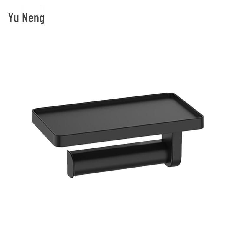 

Drill-Free Wall-Mounted Toilet Paper Holder with Phone Shelf