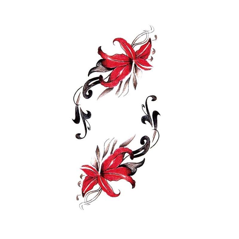 Higan Flower Tattoo Sticker Women'S Chest Clavicle Wrist Fashion Personality Photo Cover Mark Simulation Tattoo Applique Tattoo