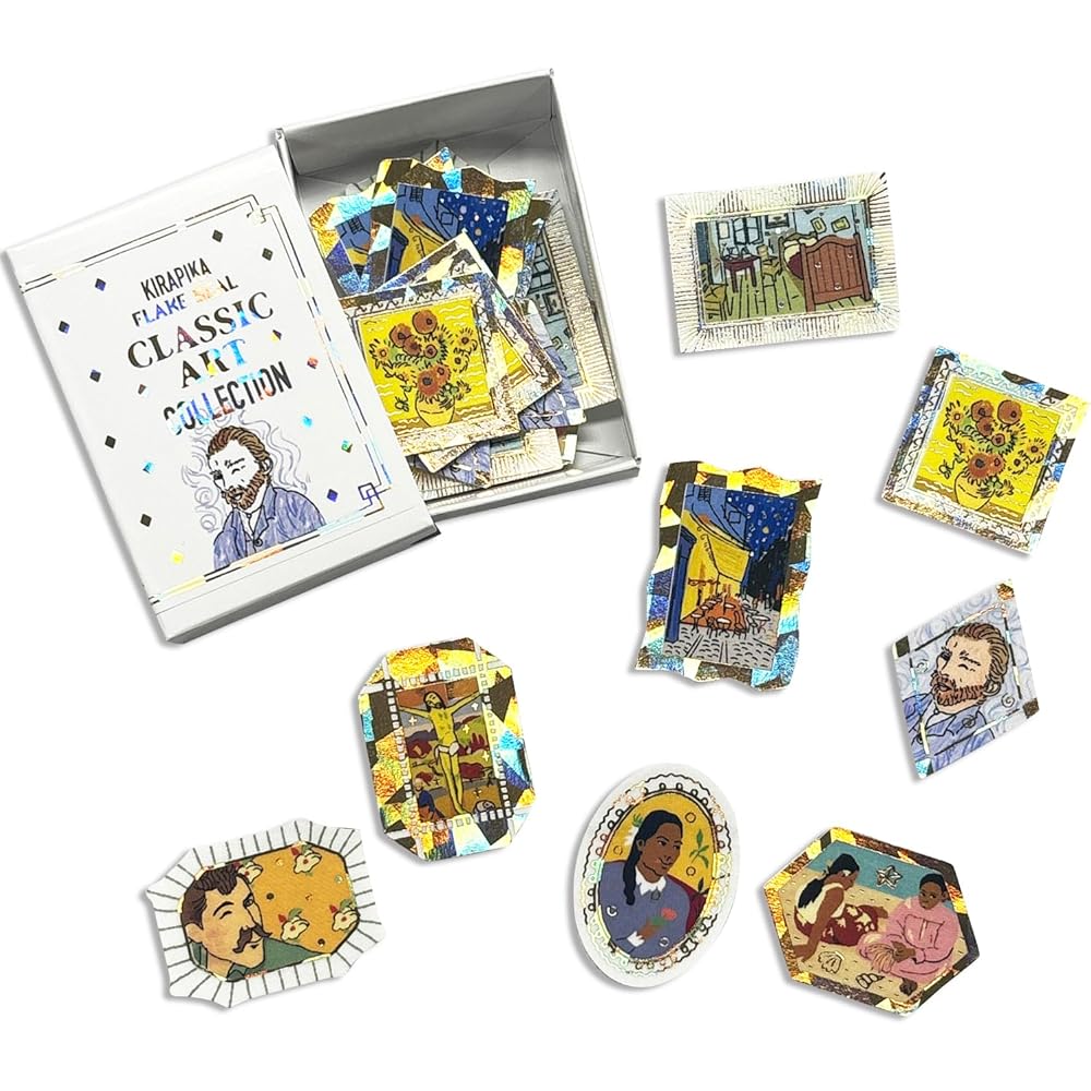 Shinzi Katoh Classic Art Collection Flake Stickers Van Gogh Gauguin 8 Designs 32 Pieces