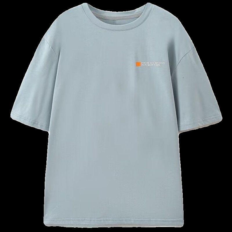 Fashion Style 2024 Summer New Arrival Loose Back Print Silm Round Neck Pure Cotton Short Sleeve T-shirt 1165076 250