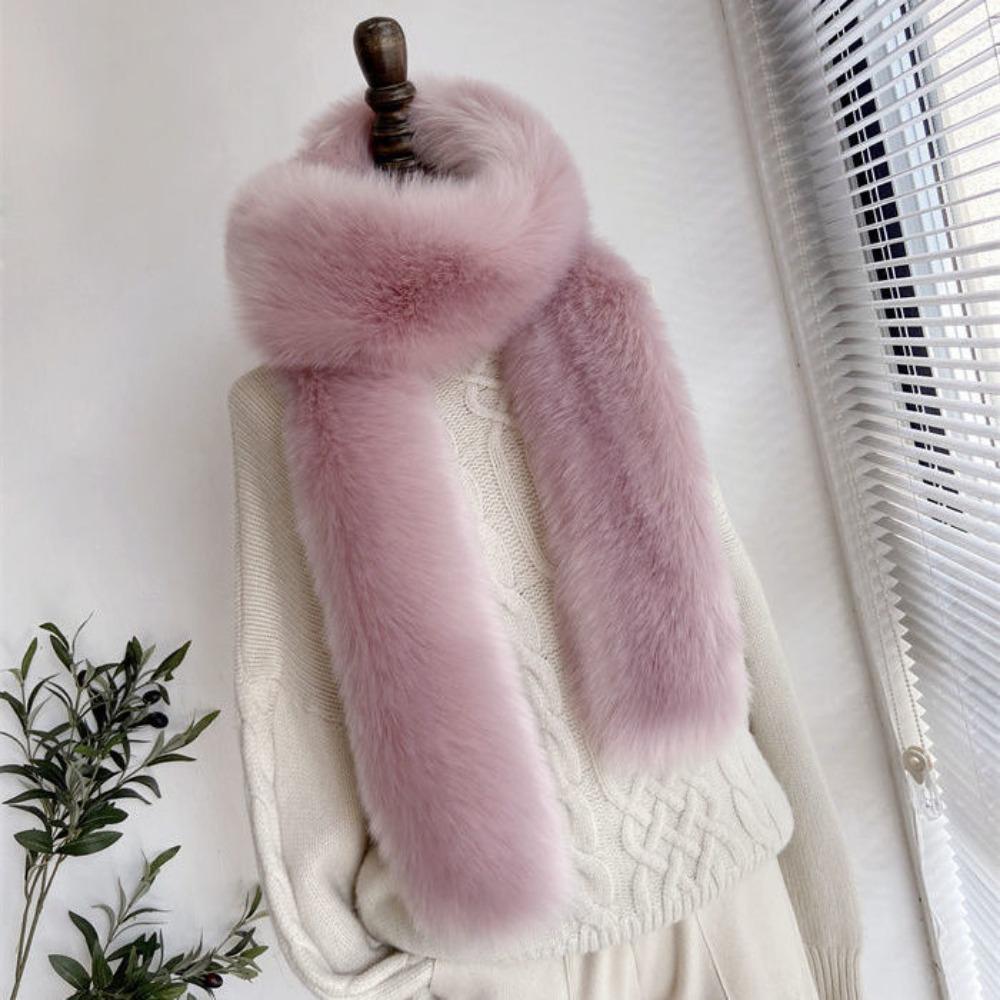 

Scarf Thickened and Lengthened Scarf Neck Protection Versatile Warm Imitation Raccoon Hair Fake Collar Fox Hair Shawl Autumn and Winter Women s Scarf