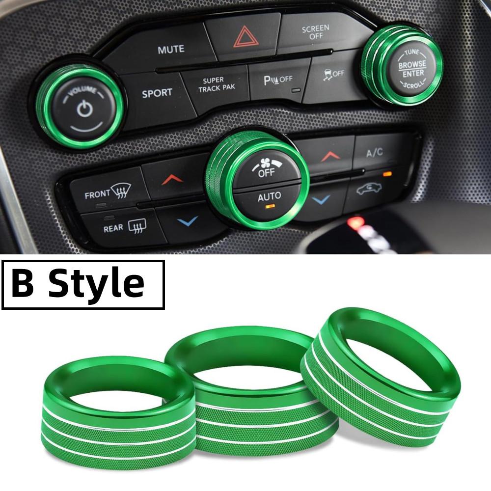 For Dodge Challenger Charger RT SXT Scat Pack Hellcat Demon Daytona 2015-20 Air Conditioning Volume Radio Button Knob Trim Ring