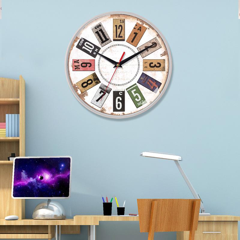 12 Inch 30cm Imitation Wood Grain Bamboo Grain Brushed Japanese Style Silent Clock Fashion Living Room Personalized Creative Wall Clock