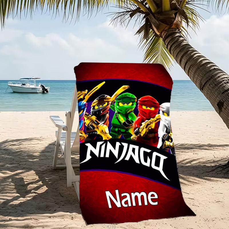 Customizable personalized beach towels Lego Ninjago themed designs.Suitable for the beach, yoga, sports;ideal as beach accessories