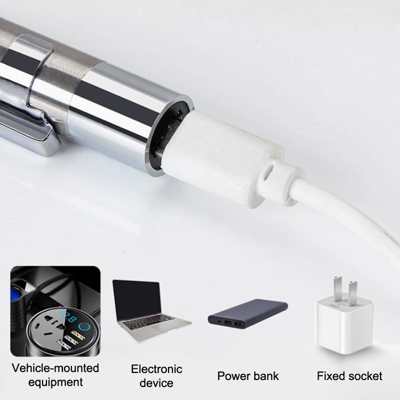 Tragbarer Mini-Pupillenstift mit doppelter Lichtquelle, oraler Pupillen-Taschenlampe, LED-Pflege-Taschenlampe, medizinischer Hand-USB-wiederaufladbarer Outdoor-Fisch
