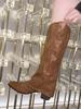 Damen Retro Cowboy Stiefel mit spitzer Zehenpartie - Herbst/Winter 2025 Klobiger Absatz, Kniehoher Reiterstil