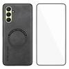WANLONFENG YBP Series For Samsung Galaxy A26 5G Magnetic Case with Tempered Glass Film PU+TPU Phone Cover Large Cutout