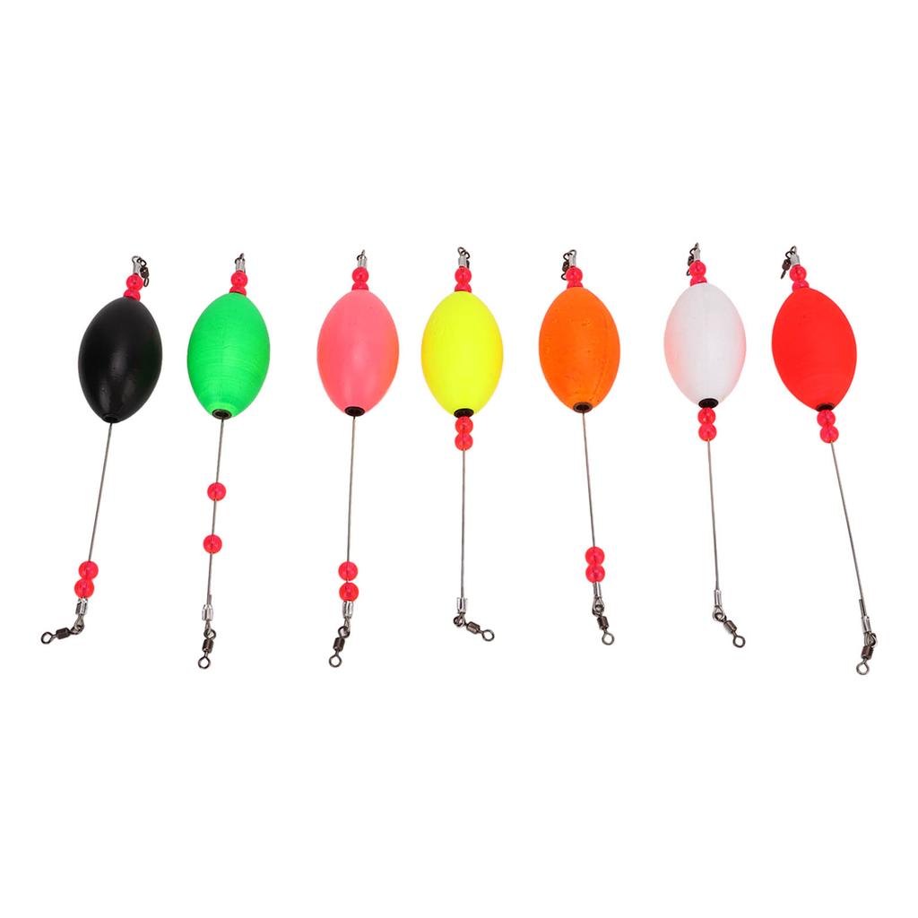 7Pcs Fishing Bobber Sensitive Light Weight Bright Colors Fishing Floats for Long Distance Fishing